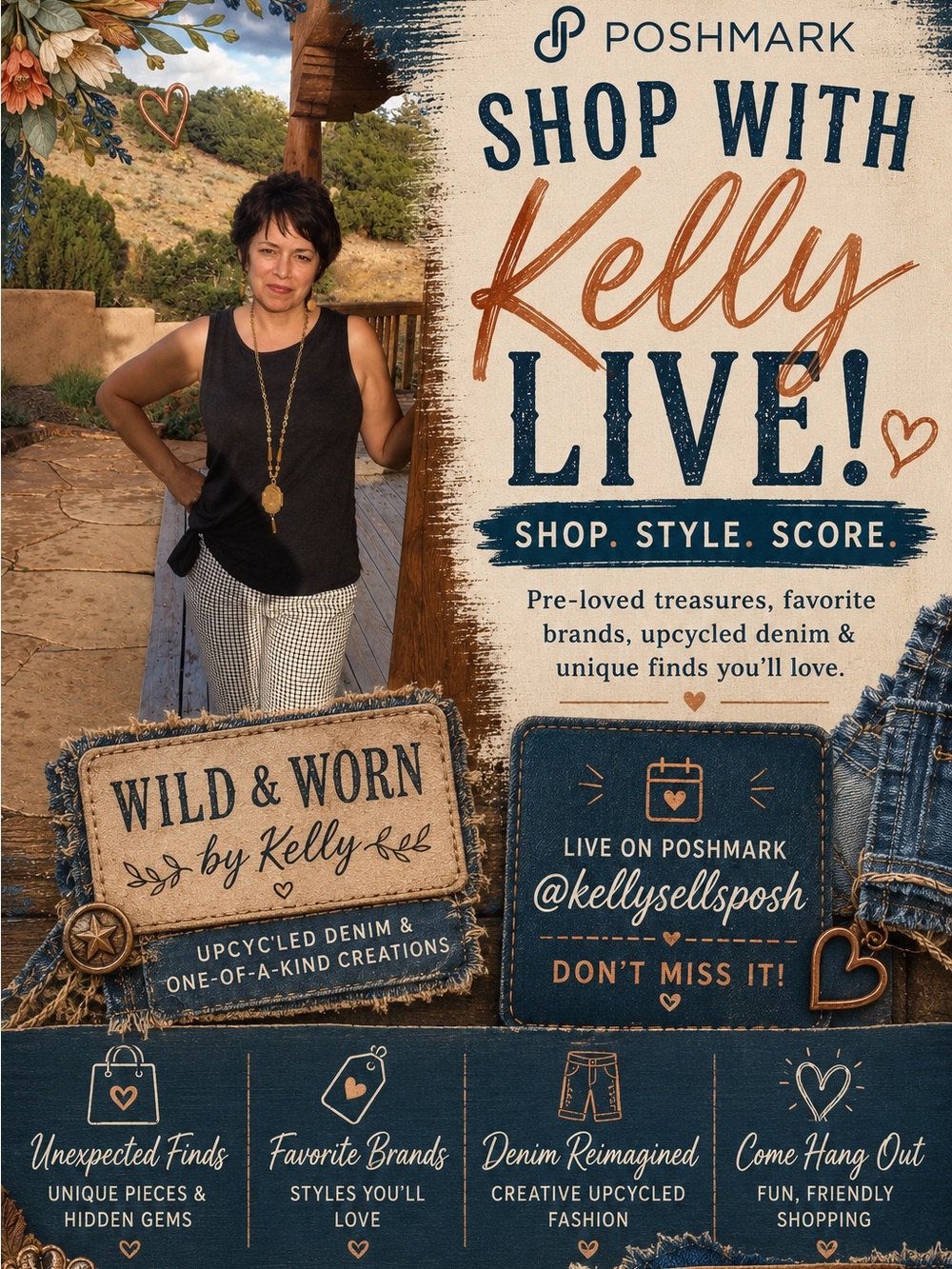 @kellysellsposh Live Show!  Like for notification☺️ Wild & Worn